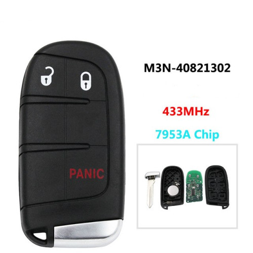 2+1 Buttons 433MHz Keyless Smart Remote Key for Chrysler/Dodge
