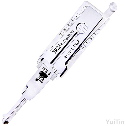 Original Lishi YM28 Lock Pick Tool 2 in 1 Car Door Lock Pick Decoder Unlock Tool Lock Picks