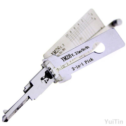 Original Lishi YM28 Lock Pick Tool 2 in 1 Car Door Lock Pick Decoder Unlock Tool Lock Picks