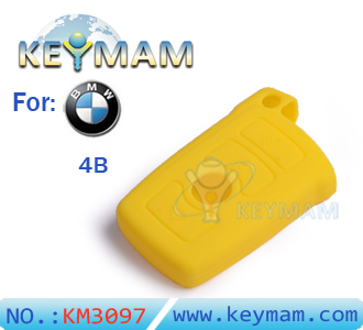 BMW 7 series 4 button remote key silicon rubber case yellow color