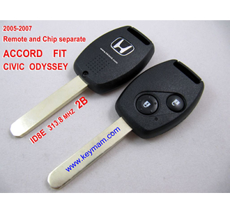 2005-2007 Honda ID8E дистанционного ключа 2 кнопки и чип отдельный ACCORD FIT CIVIC 313.8MHZ ODYSSEY