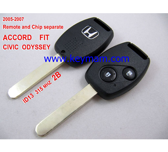 2005-2007 Honda ID13 дистанционного ключа 2 кнопки и чип отдельный ACCORD FIT CIVIC 315MHZ ODYSSEY