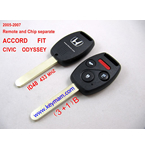 2005-2007 Honda ID48 дистанционного ключа (3 +1) кнопки и чип отдельный ACCORD FIT CIVIC 433MHZ ODYSSEY