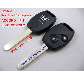 2005-2007 Honda ID48 дистанционный ключ 2button и чип отдельный ACCORD FIT CIVIC 313.8MHZ ODYSSEY