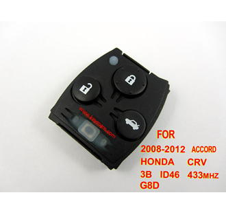 Honda CRV, Accord удаленных 433MHz ID46 3 кнопки G8D (2008-2012)