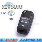 Toyota Camry 3 button flip remote key shell