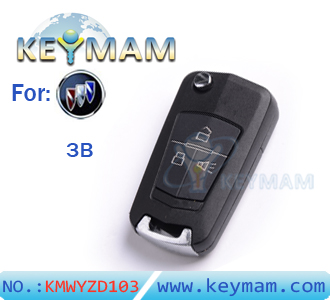 Buick Excelle 3 button flip remote key shell
