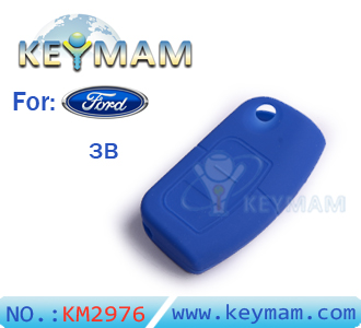Ford Focus 3 buttons remote silicon rubber case blue color