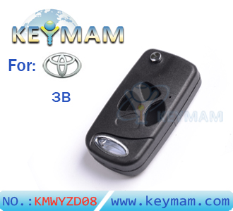 Toyota Camry，Reiz 3 button flip remote key shell