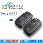 Audi 2 button flip remote key shell 