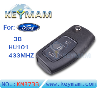 Ford Focus HU101 3 button flip remote key 433mhz
