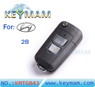 Hyundai Yuet, New SantaFe, Sportage 2 button flip remote key shell