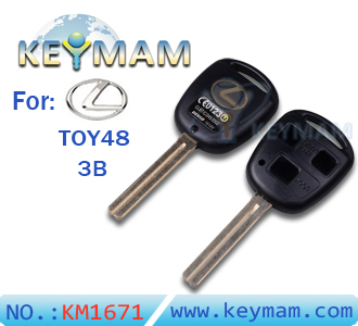 Lexus TOY48 3 button remote key shell(46mm)