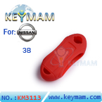 Nissan 3 Button Smart Remote Control Silicon Rubber Case Red Color 