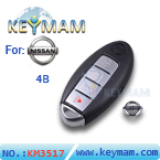 Nissan 4 Button Smart Key Shell