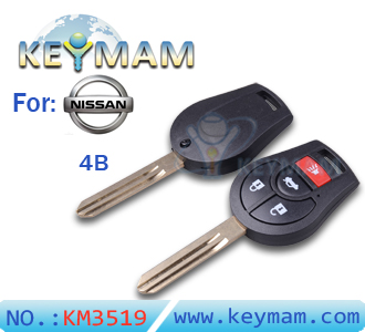 Nissan March 4 button remote key shell 
