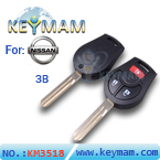 Nissan Sunny 3 Button Remote Key Shell 