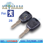 Peugeot406  2 button remote key shell