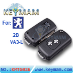 Peugeot 2 button flip key shell VA3-L