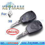 Renault 3 button remote key shell 