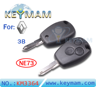 Renault 3 button remote key shell(without logo)