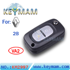 Renault 2 button remote flip key shell 