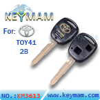 Toyota TOY41 2 button remote key shell for Gold Logo