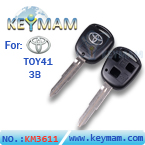 Toyota TOY41 3 button remote key shell for Silver Logo