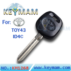 Toyota TOY43 ID4C transponder key 