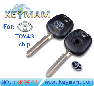 Toyota TOY43 transponder key shell,chip less key 