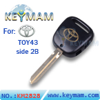 Toyota TOY43 side 2 button remote key shell 