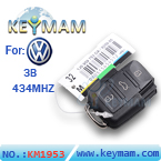 VW 3 button remote 1 JO 959 753 DA 434Mhz
