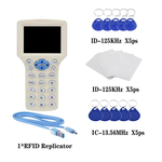 English 10 Frequency New Handheld RFID Duplicator IC/ID NFC Smart Chip Key Reader CUID/FUID Badge Writer Tag Card Copier